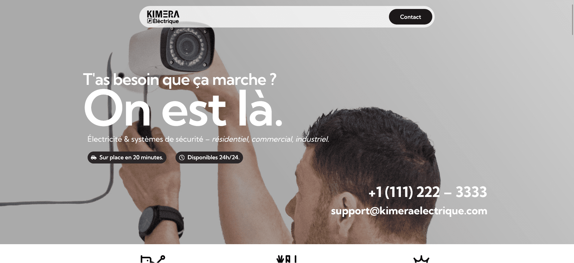 Kimera Électrique : un site web pour une entreprise d’électricité et sécurité